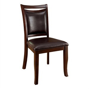 Benjara Woodside Side Chair With Padded Back & Seat- Expresso (Set of 2)