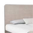 Benjara Giva King Size Bed- Rounded Edges- Natural Oak Beige- Solid Rubberwood
