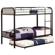 Benjara Metal Twin/Twin Bunk Bed- Black