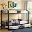 Benjara Metal Twin/Twin Bunk Bed- Black