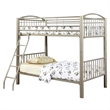 Benjara Metallic Twin/Twin Bunk Bed- Gold