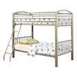 Benjara Metallic Twin/Twin Bunk Bed- Gold