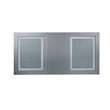 Benjara Wooden Dining Table With Beveled Mirror Insert- Silver and Clear