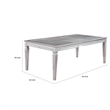 Benjara Wooden Dining Table With Beveled Mirror Insert- Silver and Clear