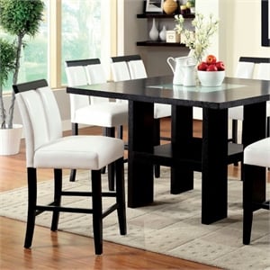 Benjara Luminar II Contemporary Style Counter Height Table- Black