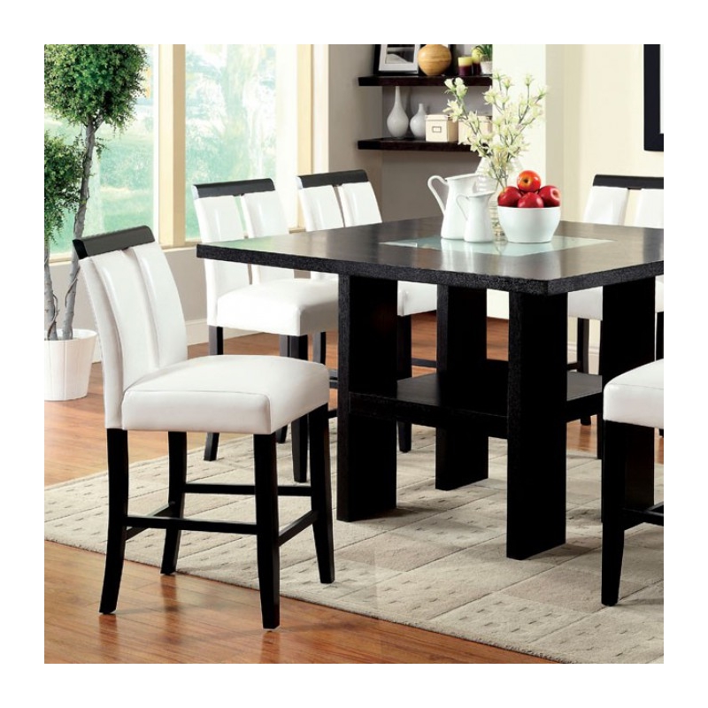 Benjara Luminar II Contemporary Style Counter Height Table- Black