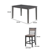 Benjara 7 Piece Wooden Counter Height Table Set- Brown