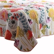 Benjara 3 Piece Cotton King Size Quilt Set with Stencil Flower Print- Multicolor