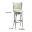 Benjara Nailhead Trim Round Leatherette Barstool with Flared Legs- White