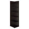 Benjara Radiant Brown Wooden Corner Bookcase