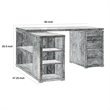 Benjara Modern Style Wooden Office Desk- Gray