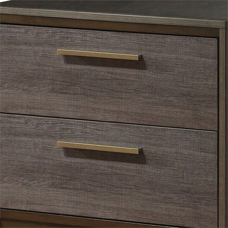 Benjara Manvel Contemporary Style Night Stand- Antique Gray