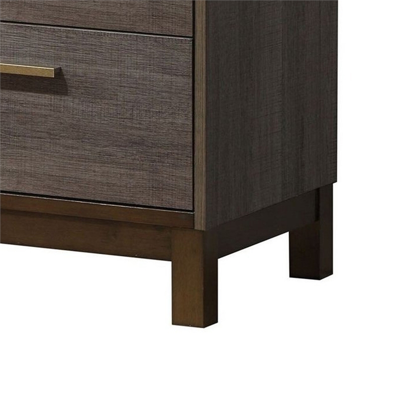 Benjara Manvel Contemporary Style Night Stand- Antique Gray