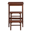 Benjara 3 Step Wooden Frame Stool with Safety Latch- Brown