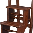 Benjara 3 Step Wooden Frame Stool with Safety Latch- Brown