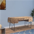 Benjara Voguish Style Writing Desk With 4 Drawers- Brown