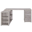 Benjara Contemporary Style L Shaped Office Desk- Gray