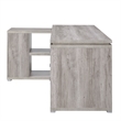 Benjara Contemporary Style L Shaped Office Desk- Gray