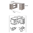 Benjara Contemporary Style L Shaped Office Desk- Gray