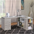 Benjara Contemporary Style L Shaped Office Desk- Gray