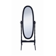 Benjara Aesthetically Charmed Oval Shaped Cheval Mirror- Black