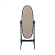 Benjara Aesthetically Charmed Oval Shaped Cheval Mirror- Black
