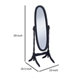 Benjara Aesthetically Charmed Oval Shaped Cheval Mirror- Black