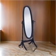 Benjara Aesthetically Charmed Oval Shaped Cheval Mirror- Black