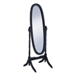 Benjara Aesthetically Charmed Oval Shaped Cheval Mirror- Black