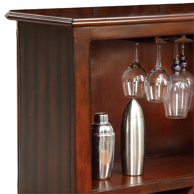 Benjara Luxurious Bar Table- Cherry Finish