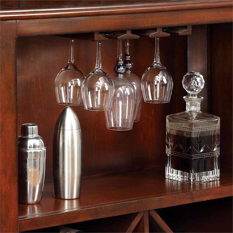 Benjara Luxurious Bar Table- Cherry Finish