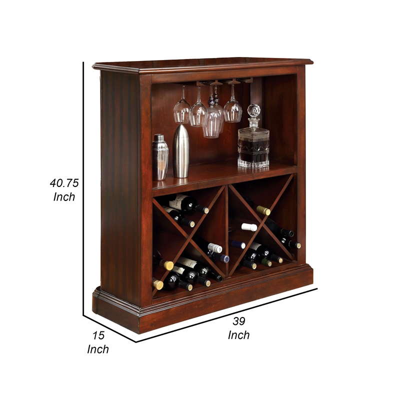 Benjara Luxurious Bar Table- Cherry Finish