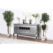 Benjara Spacious Wooden Server with Cabriole Legs- Dark Gray