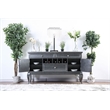 Benjara Spacious Wooden Server with Cabriole Legs- Dark Gray