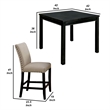 Benjara 5 Piece Wooden Counter Height Table Set In Antique Black And Beige