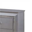 Benjara 2 Drawer Wooden Nightstand with Embossed Textured Details- Gray