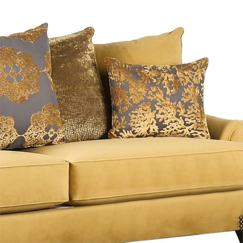 Benjara Soothing Sofa In Gold For Amazing Interior