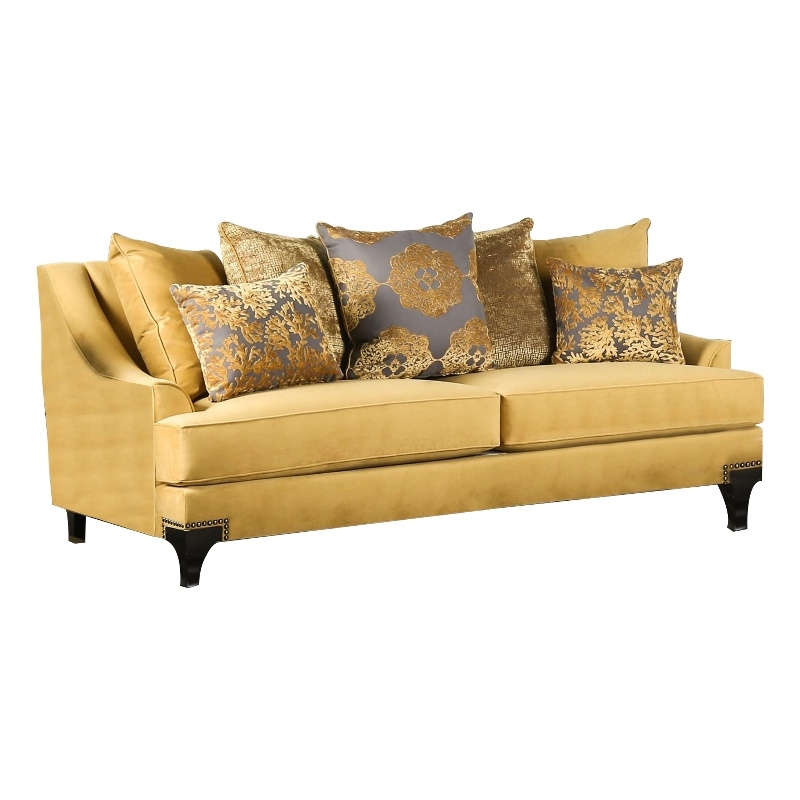 Benjara Soothing Sofa In Gold For Amazing Interior