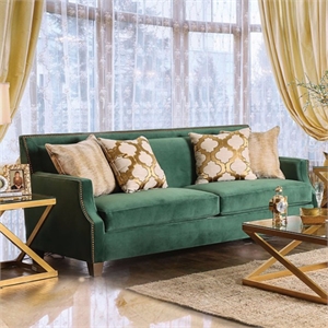 Benjara Verdante Sofa Set With Gold Tonned Pillows