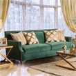 Benjara Verdante Sofa Set With Gold Tonned Pillows