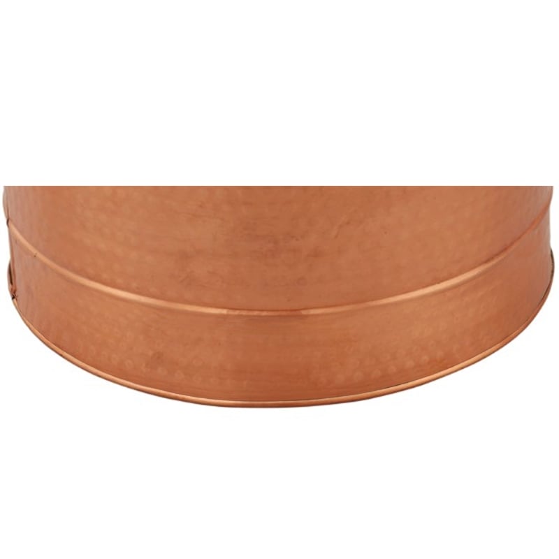 Benjara Hammered Pattern Galvanized Farmhouse Style Tub- Copper