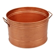 Benjara Hammered Pattern Galvanized Farmhouse Style Tub- Copper