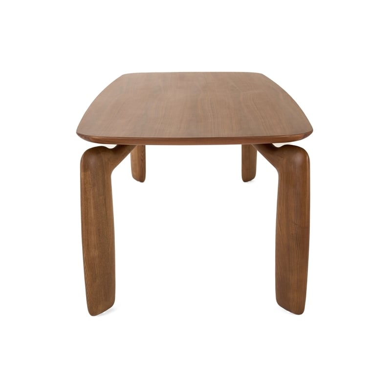 Benjara Cid Mike Dining Table- Walnut Brown Wood- Rectangular 87
