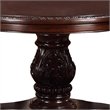 Benjara Traditional Style Dark Cherry Brown Round Dining Table