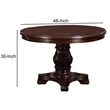 Benjara Traditional Style Dark Cherry Brown Round Dining Table
