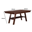 Benjara Solid Wood Dark Walnut Brown Dining Table