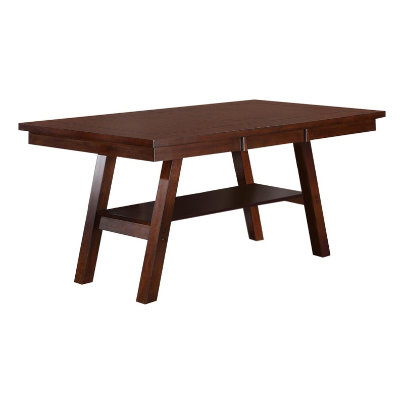 Benjara Solid Wood Dark Walnut Brown Dining Table