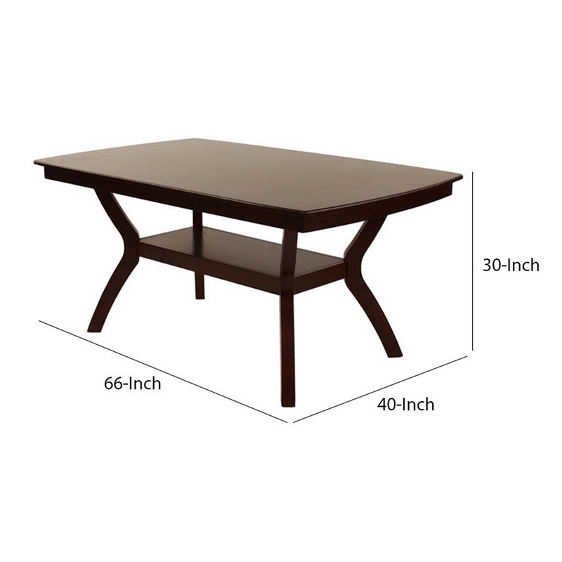 Benjara Newfangled Rubber Wood Dining Table- Espresso