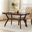 Benjara Newfangled Rubber Wood Dining Table- Espresso