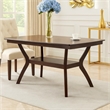 Benjara Newfangled Rubber Wood Dining Table- Espresso